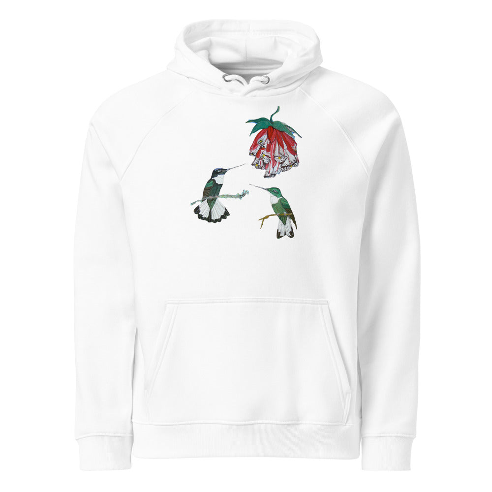 Collared Inca hoodie on White, Printful mockup