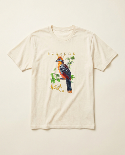 Product mockup: hand-painted Hoatzin by Lilly Sylva