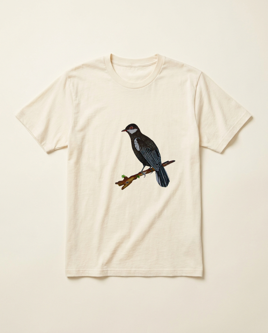 Product mockup: hand-painted Black Solitaire by Lilly Sylva