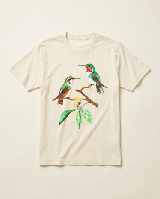 Product mockup: hand-painted White-bellied Woodstar by Lilly Sylva