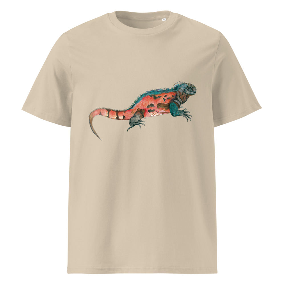 Marine Iguana tee on Desert Dust, Printful mockup