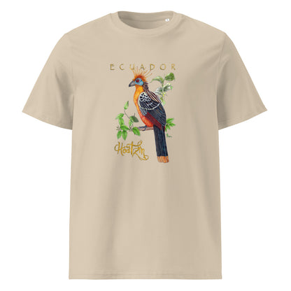 Hoatzin tee on Desert Dust, Printful mockup